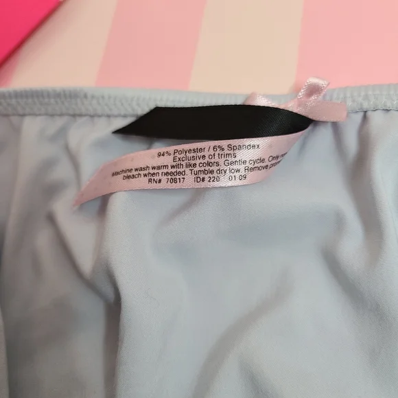 Rare VTG VS Sexy Little Things Silky Satin Ruffle Cheeky Panty Size Sm Blue